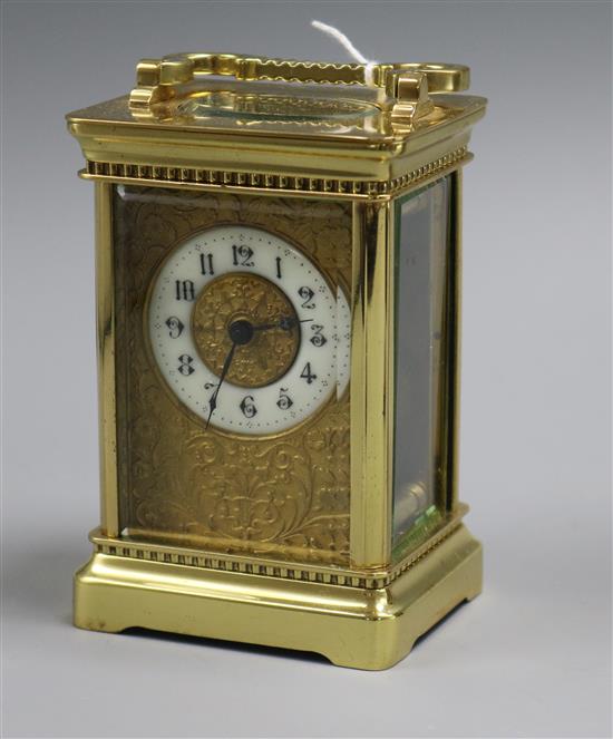 A brass carriage timepiece